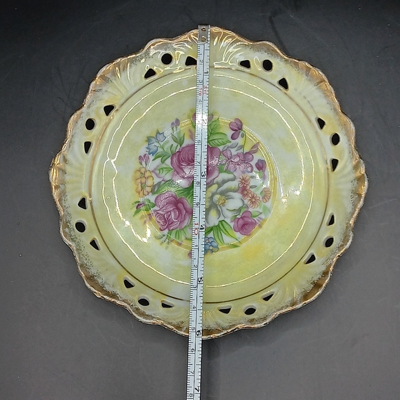 beautifull Rare Vintage Fine Porcelain Floral Saucer Normal Age Wear As Found - Picture 2 of 6